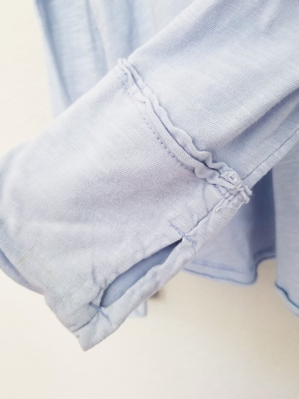 Free People We the Free Arden Tee Size M Rain Light Blue 100% Cotton Longline - Picture 15 of 16